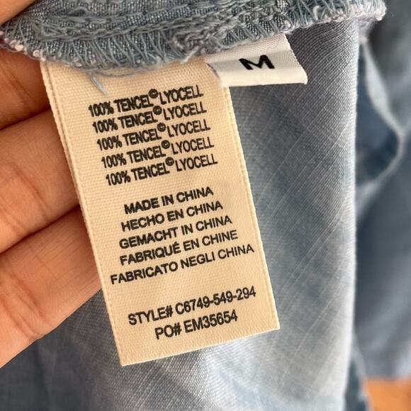 Anthropologie Cloth & Stone Chambray Romper - Picture 5 of 8